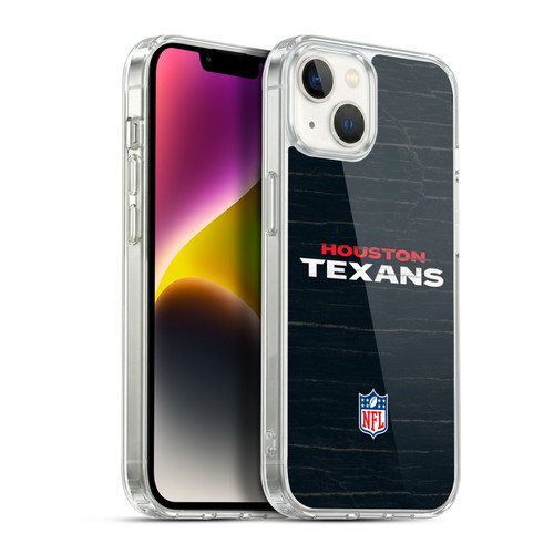 NFL Houston Texans Logo Distressed Look Soft Gel Case for Apple iPhone 14 Plus & MagSafe