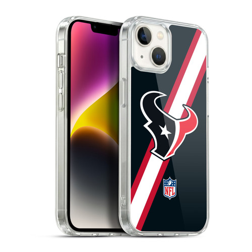 NFL Houston Texans Logo Stripes Soft Gel Case for Apple iPhone 14 Plus & MagSafe