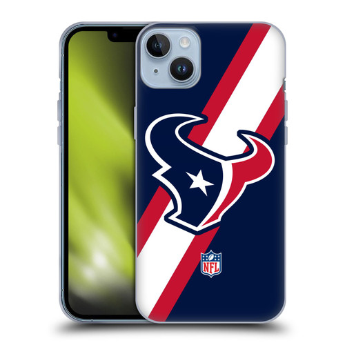 NFL Houston Texans Logo Stripes Soft Gel Case for Apple iPhone 14 Plus