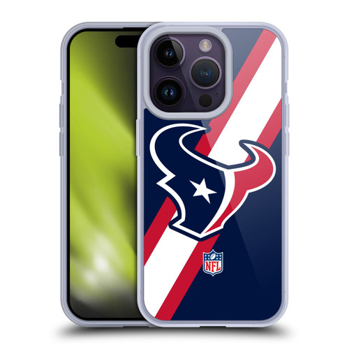 NFL Houston Texans Logo Stripes Soft Gel Case for Apple iPhone 14 Pro