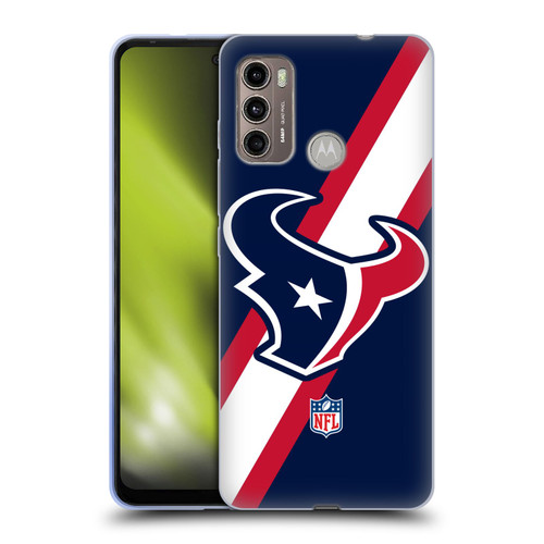 NFL Houston Texans Logo Stripes Soft Gel Case for Motorola Moto G60 / Moto G40 Fusion