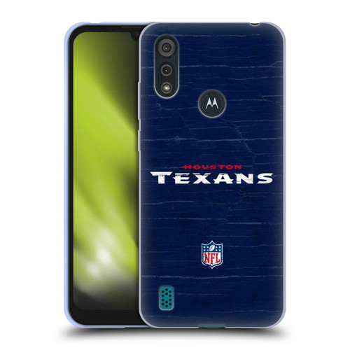 NFL Houston Texans Logo Distressed Look Soft Gel Case for Motorola Moto E6s (2020)