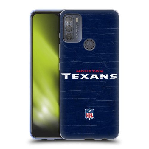 NFL Houston Texans Logo Distressed Look Soft Gel Case for Motorola Moto G50