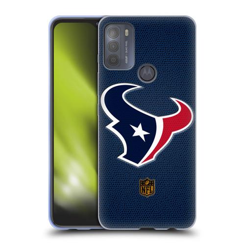 NFL Houston Texans Logo Football Soft Gel Case for Motorola Moto G50