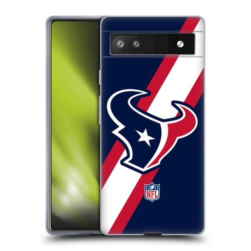 NFL Houston Texans Logo Stripes Soft Gel Case for Google Pixel 6a