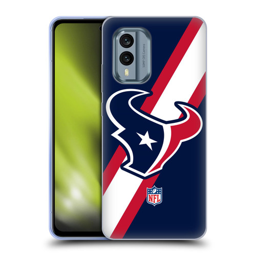 NFL Houston Texans Logo Stripes Soft Gel Case for Nokia X30