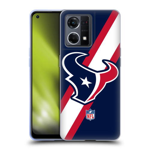 NFL Houston Texans Logo Stripes Soft Gel Case for OPPO Reno8 4G