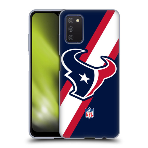 NFL Houston Texans Logo Stripes Soft Gel Case for Samsung Galaxy A03s (2021)