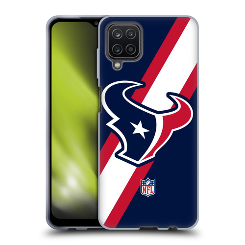 NFL Houston Texans Logo Stripes Soft Gel Case for Samsung Galaxy A12 (2020)