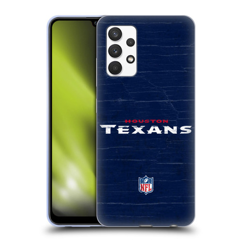 NFL Houston Texans Logo Distressed Look Soft Gel Case for Samsung Galaxy A32 (2021)