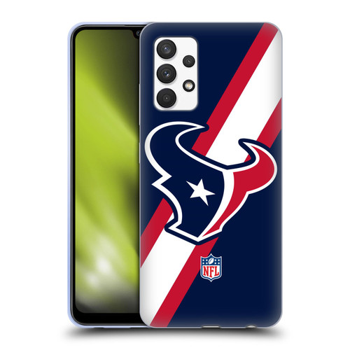 NFL Houston Texans Logo Stripes Soft Gel Case for Samsung Galaxy A32 (2021)