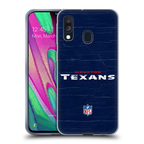 NFL Houston Texans Logo Distressed Look Soft Gel Case for Samsung Galaxy A40 (2019)
