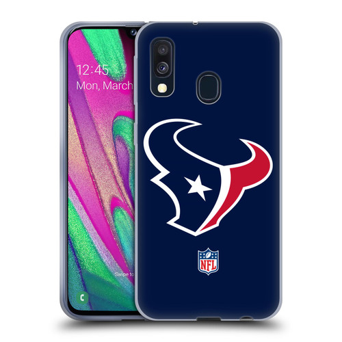 NFL Houston Texans Logo Plain Soft Gel Case for Samsung Galaxy A40 (2019)