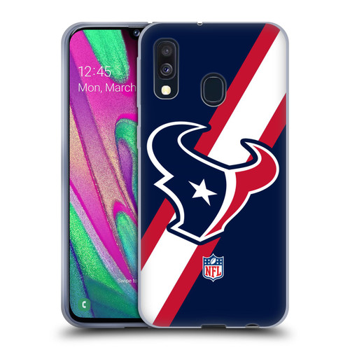 NFL Houston Texans Logo Stripes Soft Gel Case for Samsung Galaxy A40 (2019)