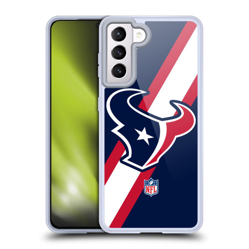 NFL Houston Texans Logo Stripes Soft Gel Case for Samsung Galaxy S21 5G
