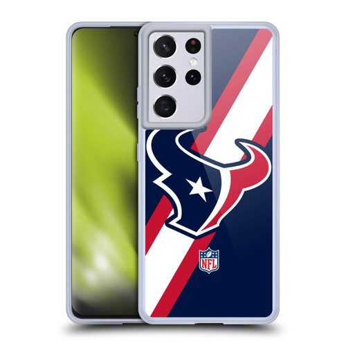 NFL Houston Texans Logo Stripes Soft Gel Case for Samsung Galaxy S21 Ultra 5G