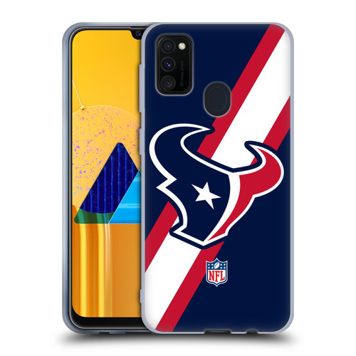 NFL Houston Texans Logo Stripes Soft Gel Case for Samsung Galaxy M30s (2019)/M21 (2020)