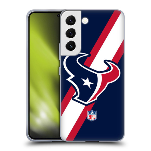 NFL Houston Texans Logo Stripes Soft Gel Case for Samsung Galaxy S22 5G