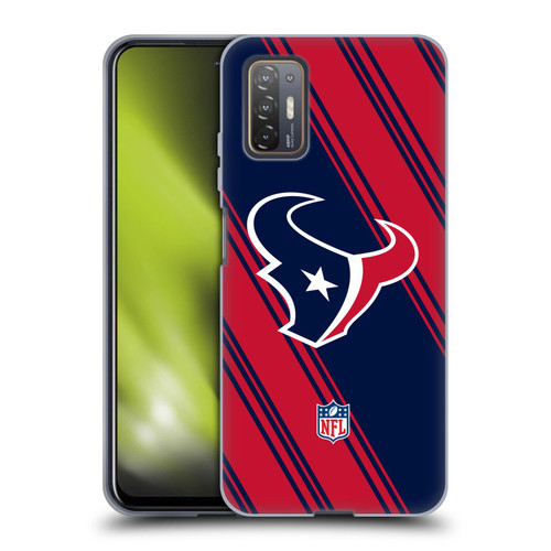 NFL Houston Texans Artwork Stripes Soft Gel Case for HTC Desire 21 Pro 5G