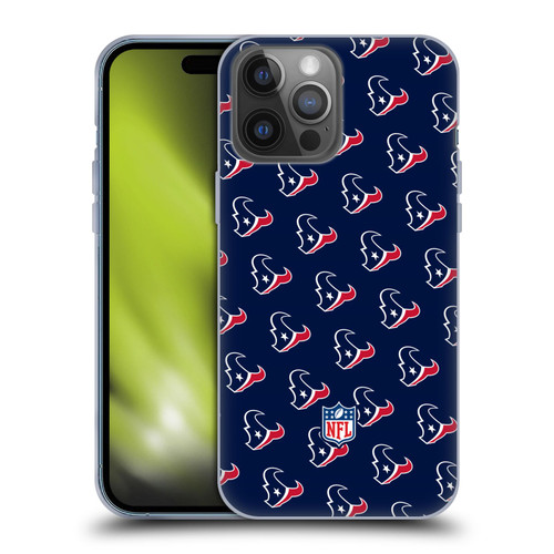 NFL Houston Texans Artwork Patterns Soft Gel Case for Apple iPhone 14 Pro Max