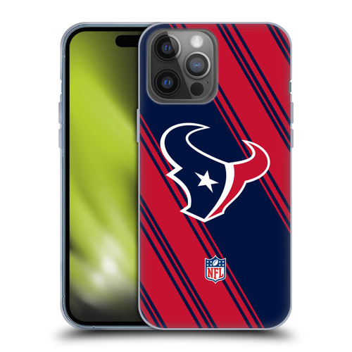 NFL Houston Texans Artwork Stripes Soft Gel Case for Apple iPhone 14 Pro Max