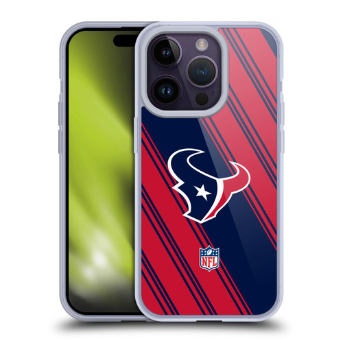 NFL Houston Texans Artwork Stripes Soft Gel Case for Apple iPhone 14 Pro