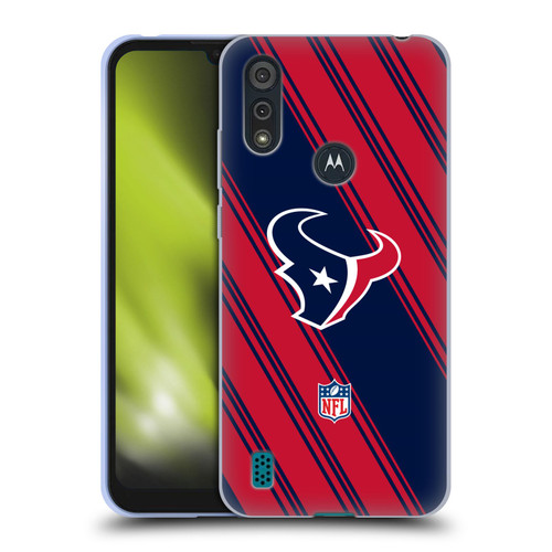 NFL Houston Texans Artwork Stripes Soft Gel Case for Motorola Moto E6s (2020)