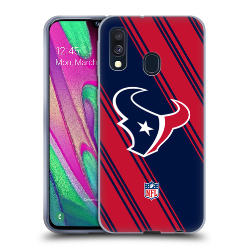 NFL Houston Texans Artwork Stripes Soft Gel Case for Samsung Galaxy A40 (2019)