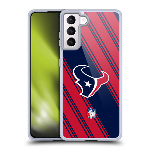 NFL Houston Texans Artwork Stripes Soft Gel Case for Samsung Galaxy S21+ 5G