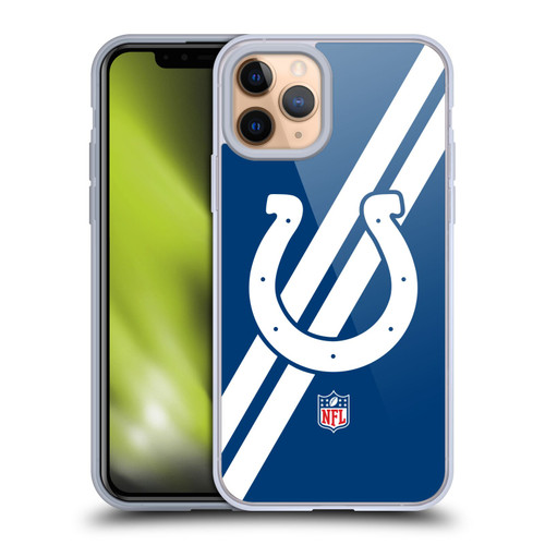 NFL Indianapolis Colts Logo Stripes Soft Gel Case for Apple iPhone 11 Pro