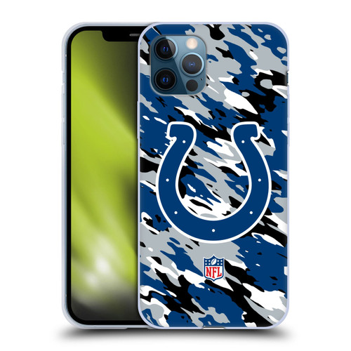 NFL Indianapolis Colts Logo Camou Soft Gel Case for Apple iPhone 12 / iPhone 12 Pro