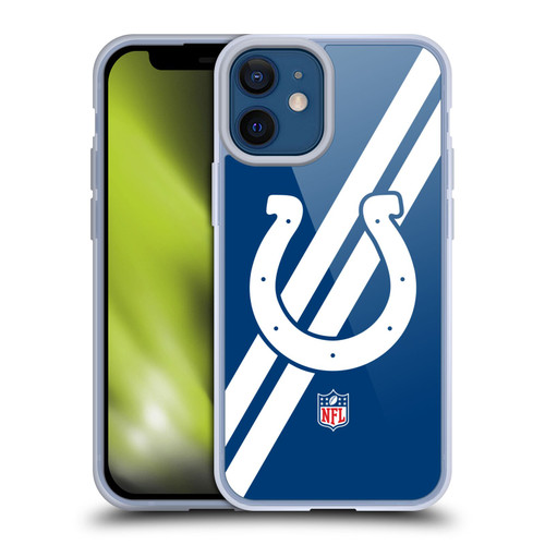 NFL Indianapolis Colts Logo Stripes Soft Gel Case for Apple iPhone 12 Mini