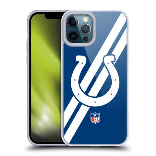 NFL Indianapolis Colts Logo Stripes Soft Gel Case for Apple iPhone 12 Pro Max