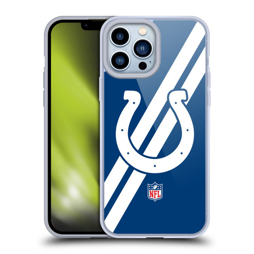 NFL Indianapolis Colts Logo Stripes Soft Gel Case for Apple iPhone 13 Pro Max