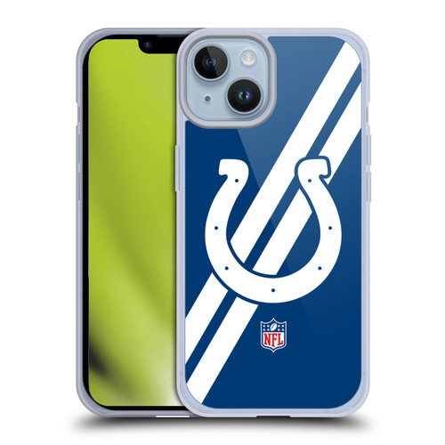 NFL Indianapolis Colts Logo Stripes Soft Gel Case for Apple iPhone 14