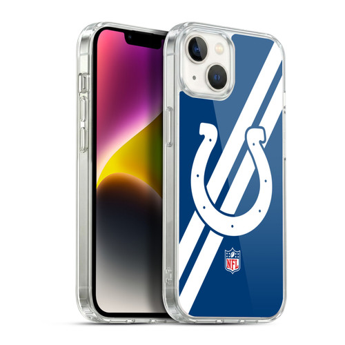 NFL Indianapolis Colts Logo Stripes Soft Gel Case for Apple iPhone 14 Plus & MagSafe