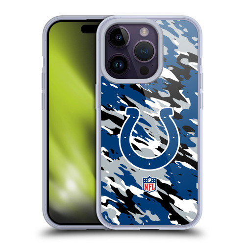 NFL Indianapolis Colts Logo Camou Soft Gel Case for Apple iPhone 14 Pro
