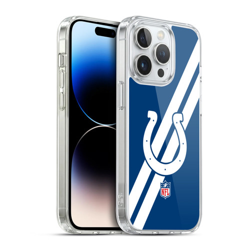 NFL Indianapolis Colts Logo Stripes Soft Gel Case for Apple iPhone 14 Pro & MagSafe