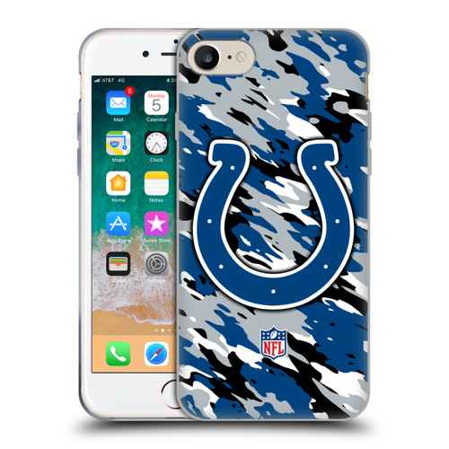 NFL Indianapolis Colts Logo Camou Soft Gel Case for Apple iPhone 7 / 8 / SE 2020 & 2022