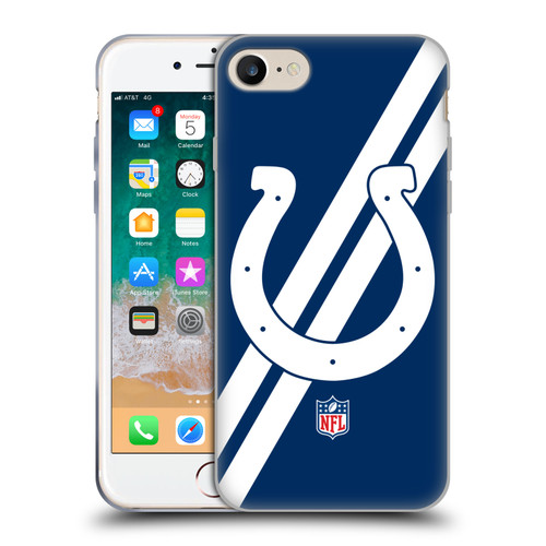NFL Indianapolis Colts Logo Stripes Soft Gel Case for Apple iPhone 7 / 8 / SE 2020 & 2022
