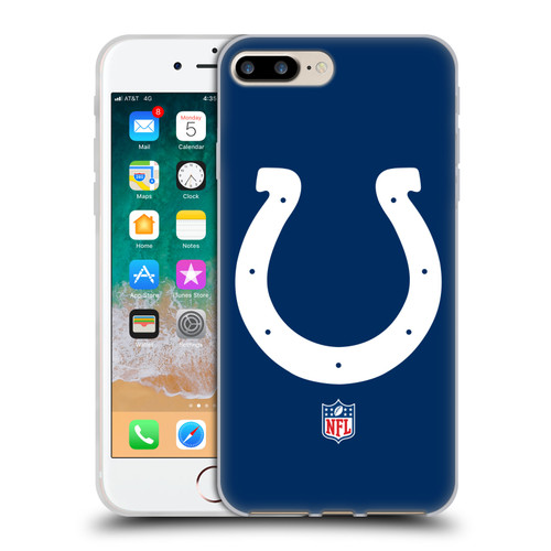 NFL Indianapolis Colts Logo Plain Soft Gel Case for Apple iPhone 7 Plus / iPhone 8 Plus