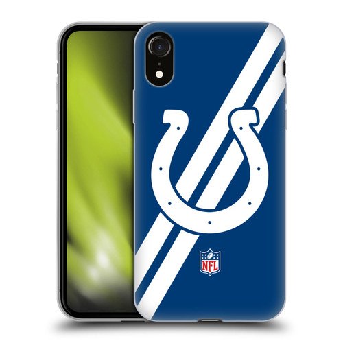 NFL Indianapolis Colts Logo Stripes Soft Gel Case for Apple iPhone XR