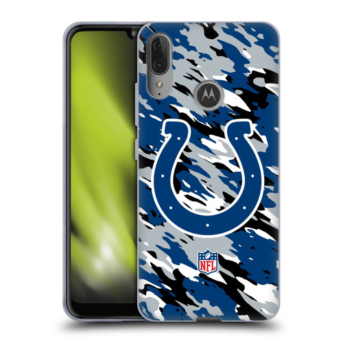 NFL Indianapolis Colts Logo Camou Soft Gel Case for Motorola Moto E6 Plus