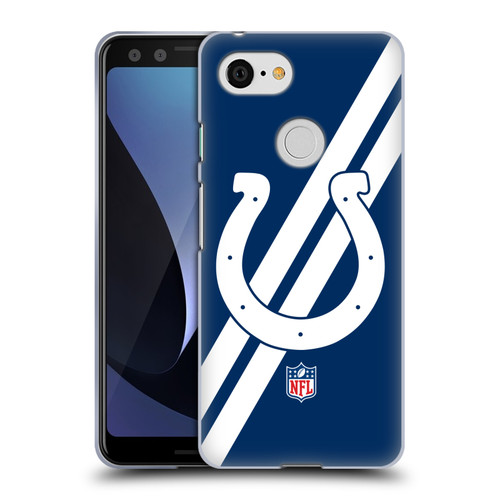 NFL Indianapolis Colts Logo Stripes Soft Gel Case for Google Pixel 3