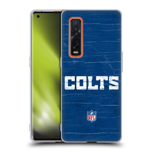 NFL Indianapolis Colts Logo Distressed Look Soft Gel Case for OPPO Find X2 Pro 5G