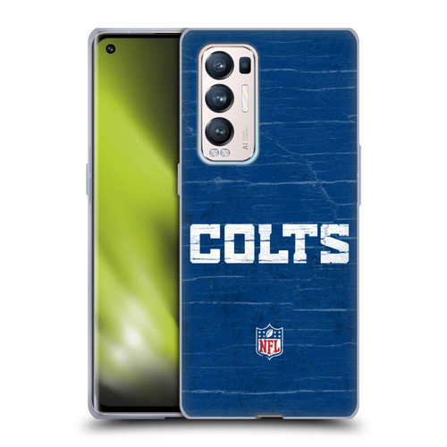 NFL Indianapolis Colts Logo Distressed Look Soft Gel Case for OPPO Find X3 Neo / Reno5 Pro+ 5G