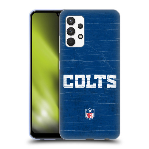 NFL Indianapolis Colts Logo Distressed Look Soft Gel Case for Samsung Galaxy A32 (2021)