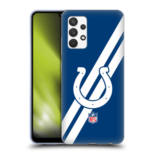 NFL Indianapolis Colts Logo Stripes Soft Gel Case for Samsung Galaxy A32 (2021)