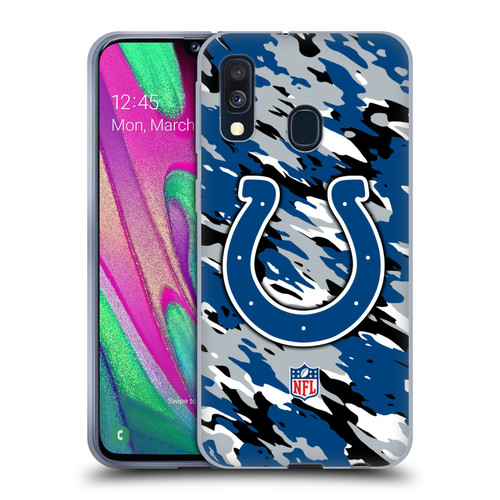 NFL Indianapolis Colts Logo Camou Soft Gel Case for Samsung Galaxy A40 (2019)