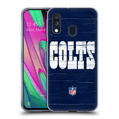 NFL Indianapolis Colts Logo Distressed Look Soft Gel Case for Samsung Galaxy A40 (2019)